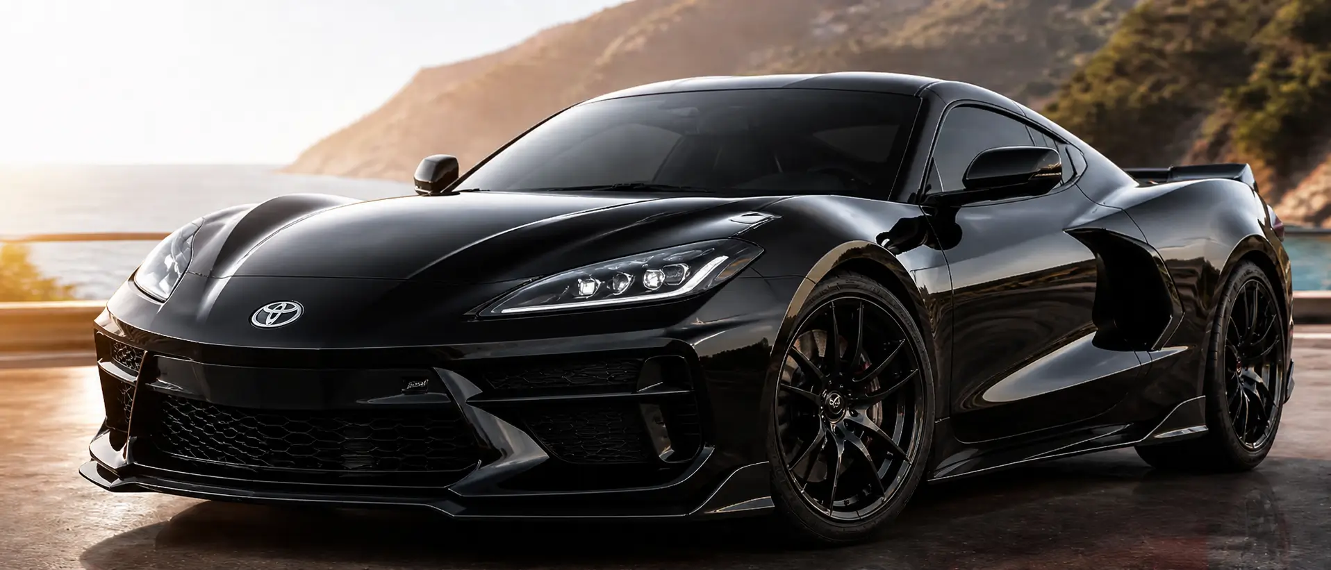 Black sports car rental